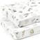 GRSSDER Stretch Ultra Soft Jersey Knit Fitted Crib Sheets Set 2 PackFit All Standard Crib Mattress Pads Safe and Snug Crib Fitted Sheet for Baby Stylish African Savannah Animals Pattern