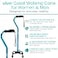 Vive Quad Cane Walking Stick for Men and Women Lightweight Adjustable Staff Comfortable Right and Left Hand Grip for Stability Support Four Prong Sturdy Aluminum Travel Aid 4 Tip Blue