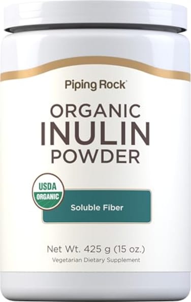 Piping Rock Organic Inulin Powder 15 oz Soluble Fiber Supplement