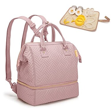 Fasrom Small Breast Pump Bag Backpack with Cooler and Drying Mat Bag Only