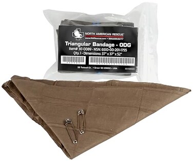 North American Rescue Triangular Bandage NAR Cravat Cotton Bandaging for Injuries Wounds Support 300089