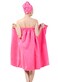 Queena Women Microfiber Bath Towel Wrap Hair Turban Adjustable Spa Shower Cover UpPink