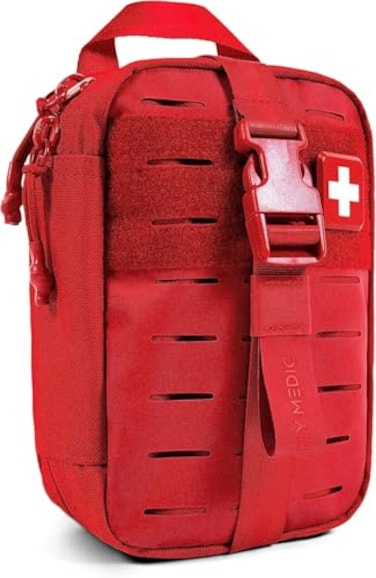 My Medic MyFak Mini First Aid Kit Small and Lightweight for Camping Hiking and Backpacking IFAK with 70 Items HSAFSA Great for Travel Red