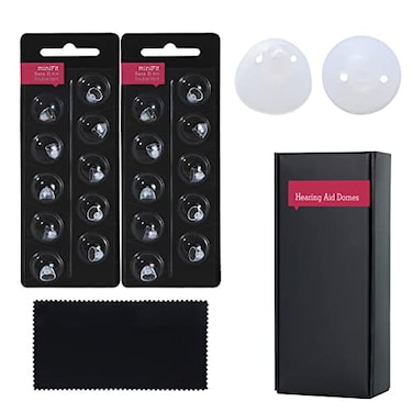 Pokjet Hearing Aid Domes for Oticon MiniFit Double Vent Bass Domes 2 Packs 8mmUniversal Domes for Oticon Hearing Aid Supplies