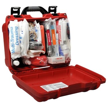 MFASCO OSHA 2021 Compliance First Aid Kit in Rugged Waterproof Case Meets ANSI Type 2 4 Containers Includes Class B First Aid Kit Biohazard Cleanup Bleeding Kit