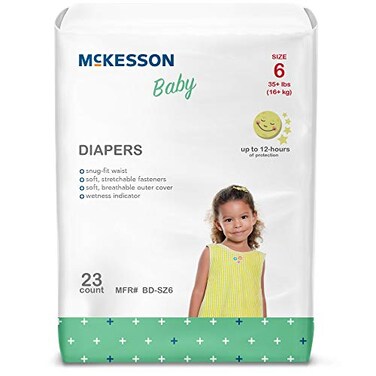 McKesson Baby Diapers Size 6 Over 35 lbs 23 Count 1 Pack