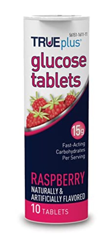 TRUEplus Glucose Tablets Raspberry Flavor 10ct Tube 1