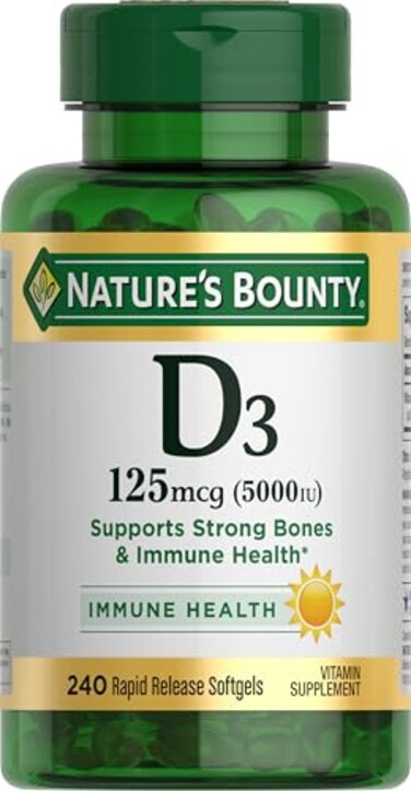 Nature's Bounty Natures Bounty Vitamin D3 5000 IU Softgels Rapid Release Immune Support Vitamin D Supplements 240 Ct