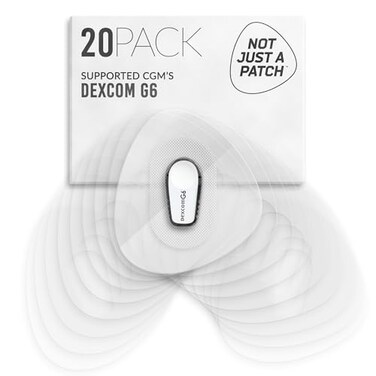 Not Just A Patch Dexcom G6 Adhesive Patches 20 Pack Dexcom G6 Stickers Adhesive Patches for Skin Water Resistant Dexcom Overpatch G6 for Active Lifestyle 1014 Days Transparent
