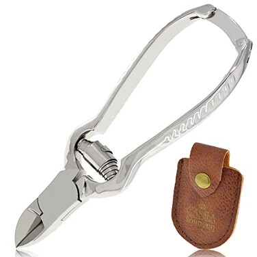Camila Solingen CS13 Large Heavy Duty Toe Nail Clipper for Thick Toenails Manicure Pedicure Double Barrel Spring Super Sharp Trimmer Curved Carbon Steel 20mm Blade Made in Solingen Germany