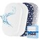 Moonsea Bassinet Sheets Waterproof Bassinet Mattress Pad Protector 4 Pack Set Viscose Terry Universal Fit for Oval Hourglass and Rectangular Mattress Grey Navy