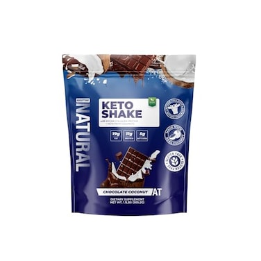 About Time Keto Shake Chocolate Coconut with Bovine Collagen Protein MCTs from Coconuts 11g Protein 19g Fat 5g Net Carbs GlutenFree NonGMO 12 Servings