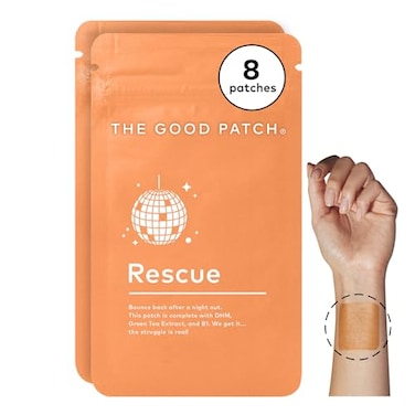 The Good Patch Rescue Recovery Patch Natural Patch with DHM Vitamin B1 and Green Tea PlantPowered Wearable Wellness Support After a Night Out 8 Total Patches