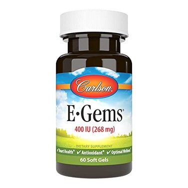 Carlson Labs EGems Natural Vitamin E 400 IU 60 Softgels