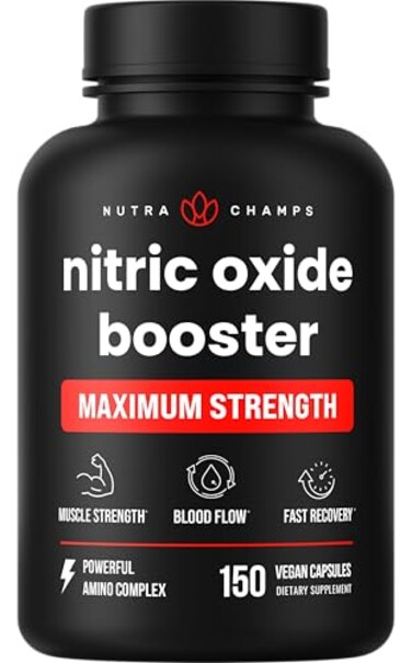 NutraChamps Nitric Oxide Supplement LArginine L Citrulline Malate AAKG Pine Bark Grape Seed Extract Extra Strength Nitric Oxide Booster Nitric Oxide Pills Strength Energy Blood Flow