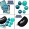 Wavetools Therapy Dual Style Mixed Silicone Massage Cupping Therapy Set with Glide and Riptide Push Cups with All Natural Balm 6 Pack Matte Teal Glide Cups