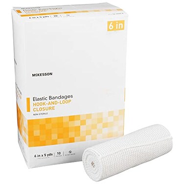McKesson Elastic Bandages NonSterile Hook and Loop Closure 6 in x 5 yd 10 Count 5 Packs 50 Total