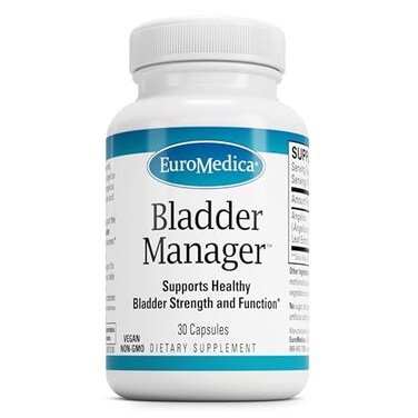Euromedica Bladder Manager 30 Capsules ClinicallyStudied Herbal Supplement Support Bladder Strength Healthy Urinary Tract Function Formulated for Men Women 30 Servings
