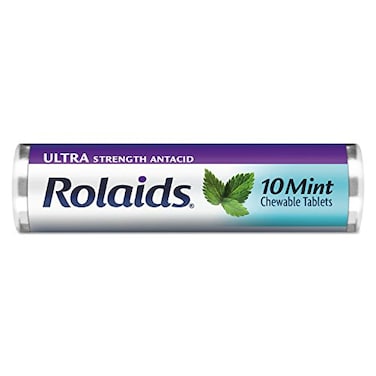 Rolaids R10034 Ultra Strength Antacid Chewable Tablets Mint 10Roll 12 RollBox