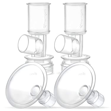 Maymom MyFit Flange Set TwoPiece Breast Shield 15mm Small Base Connector Compatible with Selected Ameda Breast Pumps Shield 15mm Connector