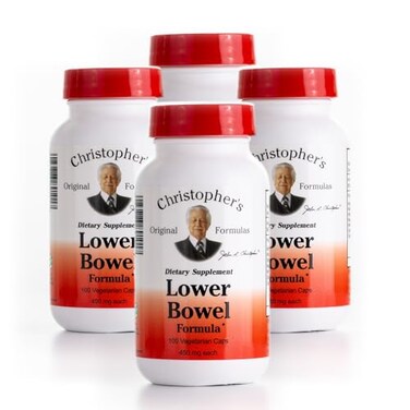 Christopher's Original Christophers Original Formulas Lower Bowel Cleanse Formula Capsules Herbal Laxative Colon Cleanse and Gut Cleanse 100 ct Pack of 4