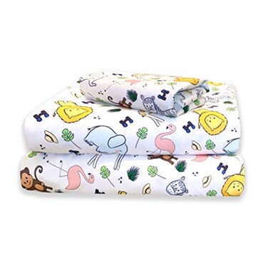 Little Sleepy Head Bed Sheets Twin Safari Set for Kids Soft Lightweight Microfiber Bedding