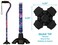 Nova Joy Designer Offset Quad Cane for Seniors Unisex Adjustable Lightweight Walking Aid with Foam Handle Wrist Strap and AntiRattle Lock Essential Mobility Support Maui Flowers