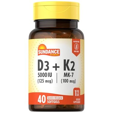 Sundance Vitamin D3 K2 40 Quick Release Softgels 5000 IU