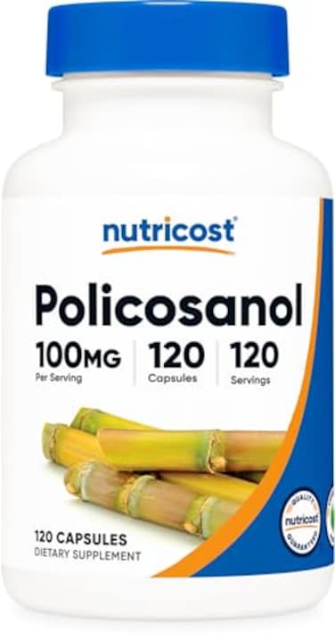 Nutricost Policosanol 100mg 120 Capsules Gluten Free NonGMO and Vegetarian Friendly