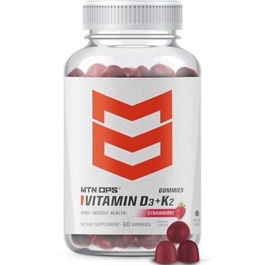 MTN OPS Vitamin D3 K2 Gummies with MK7 Strawberry