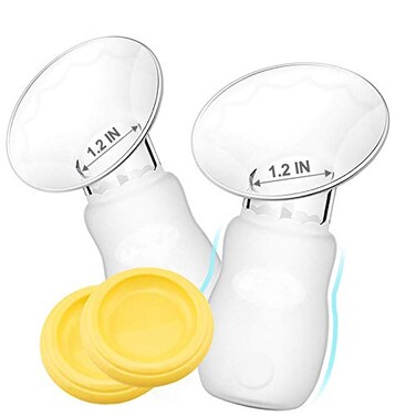 Wanateber 2 Pack Silicone Manual Breast Pump with Protective Lid Yellow