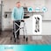 جهاز المشي القابل للطي والخفيف الوزن من Stander Space Saver Rollator مزود بمقعد لكبار السن والبالغين، بأربع عجلات مقاس 6 بوصات، مزود بفرامل قفل، ومقعد مبطن مع مسند ظهر، باللون الأزرق الكوبالت.