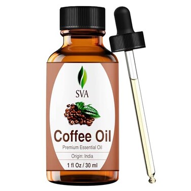 زيت القهوة العطري من إس في إيه أورجانيكس، 30 مل، مثالي للاستخدام في أجهزة التبخير، والعناية بالبشرة والشعر، والتدليك، ومزج المكونات بنفسك، مع قطارة.