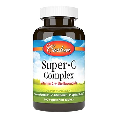 Carlson SuperC Complex Vitamin C Bioflavonoids Immune Function Optimal Wellness Antioxidant 100 Vegetarian Tablets