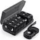 PULIV Extra Large Weekly Pill Organizer 2 Times a Day OneSide Open Pill Box 7 Day for Easy Filling Black Privacy Protection AM PM Pill Case for Vitamins Medication Supplements Fish Oils Black