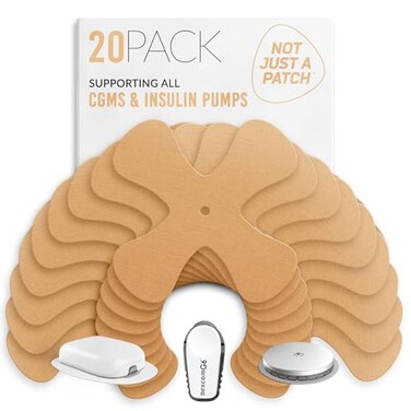 Not Just A Patch XPatch CGM Sensor Patches 20 Pack Water Resistant Omnipod 5 Adhesive Patches Durable for Active Lifestyle for 1014 Days Compatible with Dexcom G6 Libre 2 in Beige
