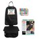 Nuby x Safe In The Seat Car Seat Protector Compatible with Rear Forward Facing Car Seats Visual Learning Pocket Mesh Storage Adjustable Strap