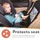 Nuby x Safe In The Seat Car Seat Protector Compatible with Rear Forward Facing Car Seats Visual Learning Pocket Mesh Storage Adjustable Strap