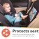 Nuby x Safe In The Seat Car Seat Protector Compatible with Rear Forward Facing Car Seats Visual Learning Pocket Mesh Storage Adjustable Strap