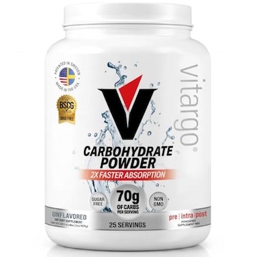 Vitargo Carbohydrate Powder 2X Faster Absorbing 44 LB Plain Pre Intra Post SugarFree Complex Carb Powder for Recovery Endurance Muscle Gain Made in USA
