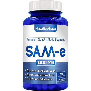 NasaBeahava Extra Strength SAMe Supplement Same SAdenosylLMethionine 1000mg per Serving for Bone and Mood Support Supplement Made in the USA NonGMO and Gluten Free 45 Day Supply Single