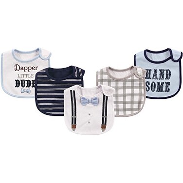 Little Treasure Unisex Baby Cotton Bibs Dapper Bow Tie One Size
