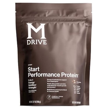 مسحوق مخفوق البروتين والتغذية الكاملة Mdrive Start 9 في 1 يدعم الطاقة والقوة والهضم وصحة المناعة وأكسيد النيتريك والتعافي ويقلل التوتر، بنكهة موس الشوكولاتة، 317 أونصة، 30 حصة.