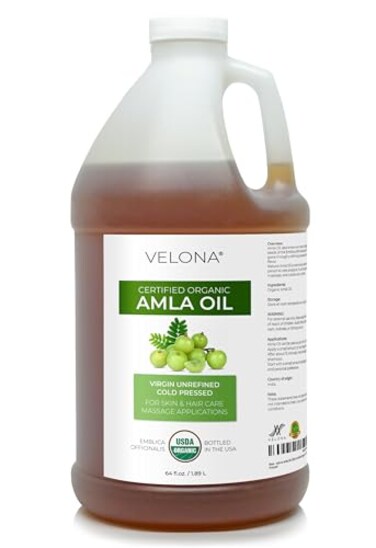 velona Amla Oil USDA 64 Fl Oz 100 Pure and Natural Carrier Oil Extra Virgin Unrefined Cold Pressed