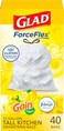 Glad ForceFlex Tall Kitchen Trash Bags 13 Gallon Gain Lemon Zest 40 Count Package May Vary