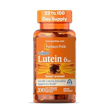 Puritan's Pride Puritans Pride Premium Lutigold Lutein Carotenoid 6mg with Zeaxanthin for Men and Women Dietary Supplement for Eye Health Support 200 Rapid Release Softgels