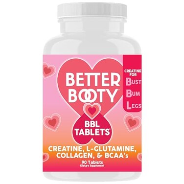 Angry Supplements BB Creatine Monohydrate Complex BBL Tablets for Gains Muscle Glute Builder Supplement for Women with LGlutamine Collagen BCAAs and Hydration Blend 90ct