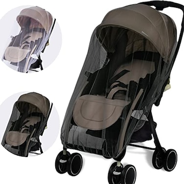 Wanateber Mosquito Net for Stroller Protective 2Packs Perfect Bug Net for Strollers Bassinets Cradles PlayardsPack N Plays and Portable Mini Crib WhiteGrey