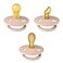 BIBS Pacifiers 06 Months 3Pack Soothers BPAFree Round Anatomical Symmetrical Nipple Made in Denmark Ivory TryIt Collection Blush