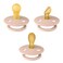 BIBS Pacifiers 06 Months 3Pack Soothers BPAFree Round Anatomical Symmetrical Nipple Made in Denmark Ivory TryIt Collection Blush